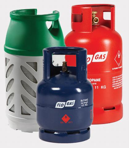 Range of gas bottles